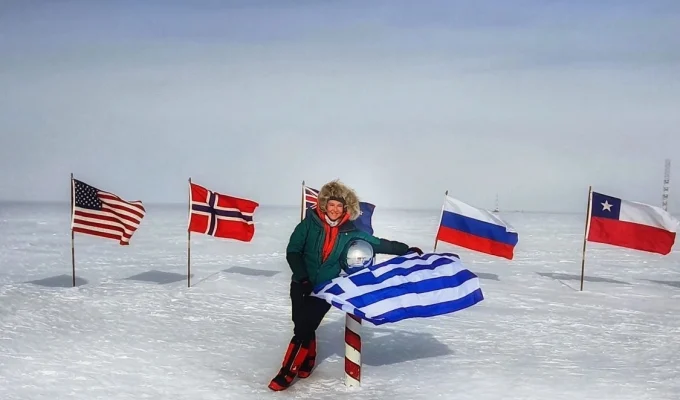 Greek Woman Conquers Climbing the South Pole 2