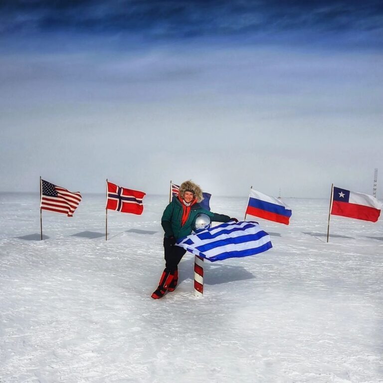Greek Woman Conquers Climbing the South Pole