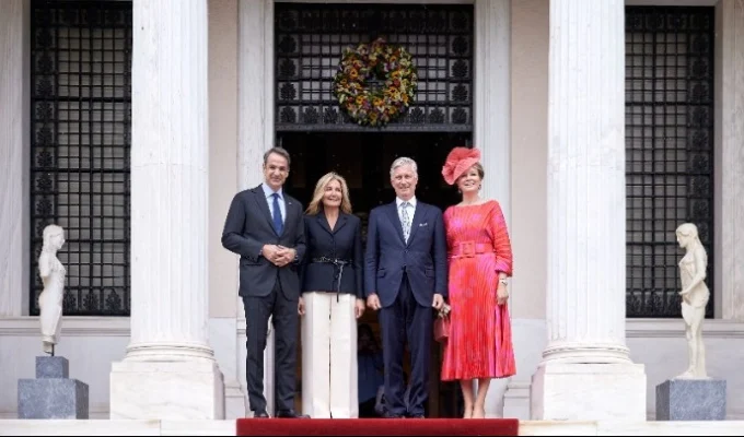 Prime Minister Kyriakos Mitsotakis receives Belgian Royalty 4