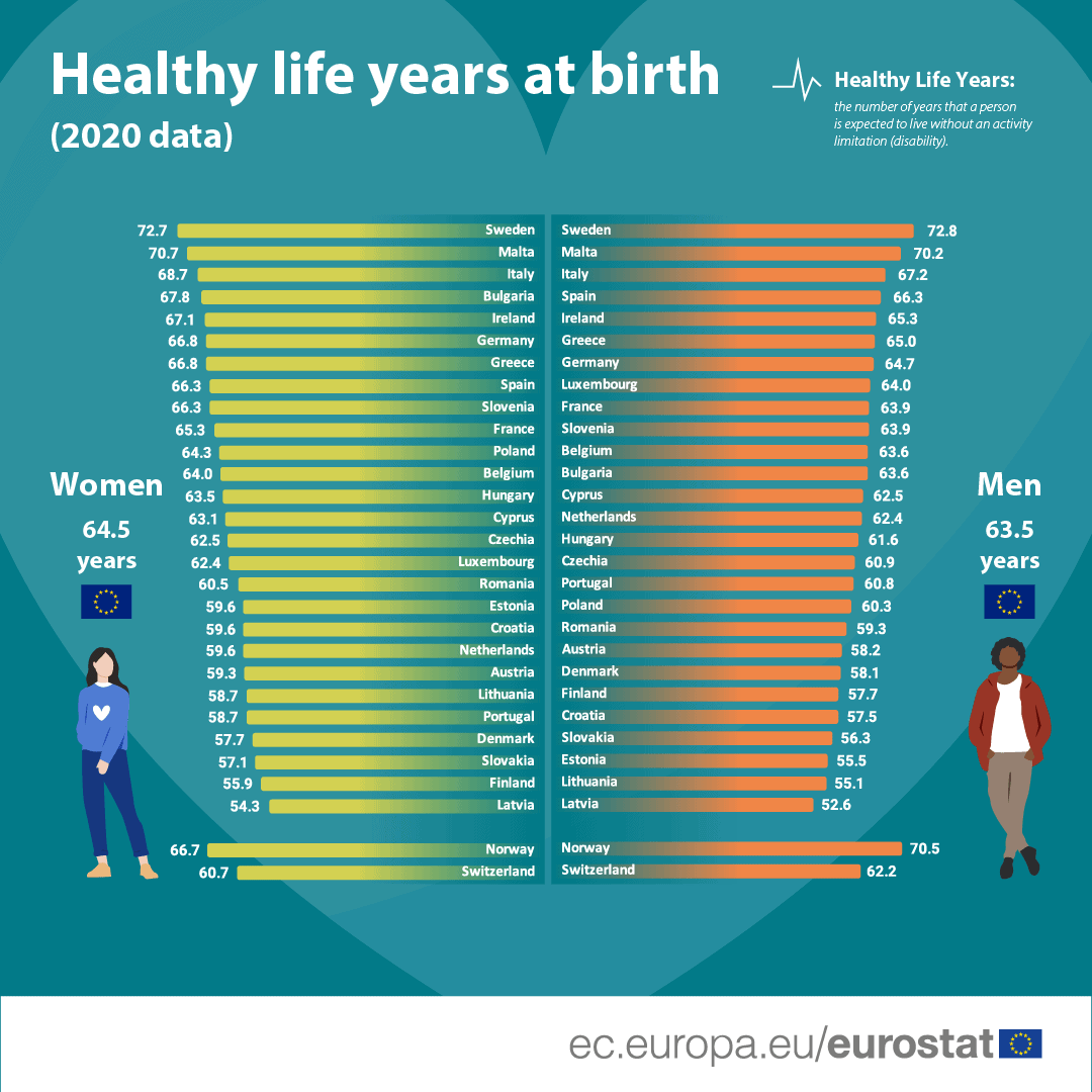 Healthy life years at birth