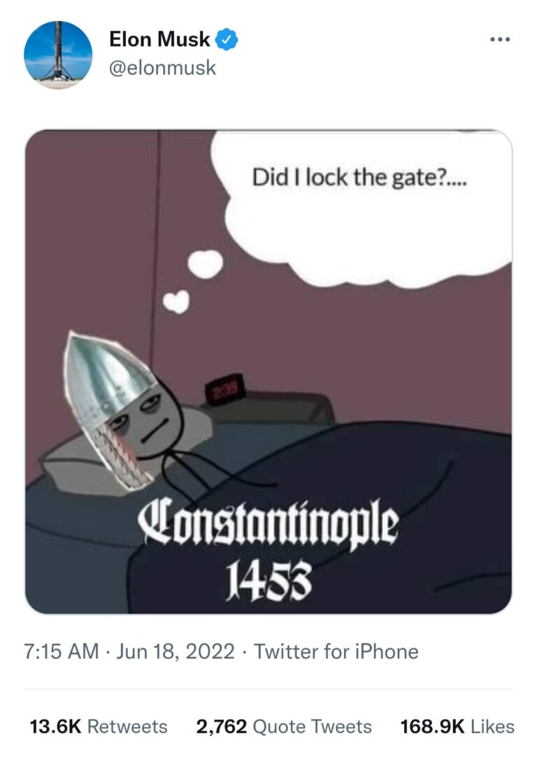 Elon Musk tweet of 1453 Fall of Constantinople baffles Turkish media