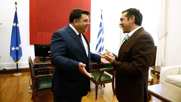 Former Prime Minister Alexis Tsipras meets US Ambassador George Tsounis