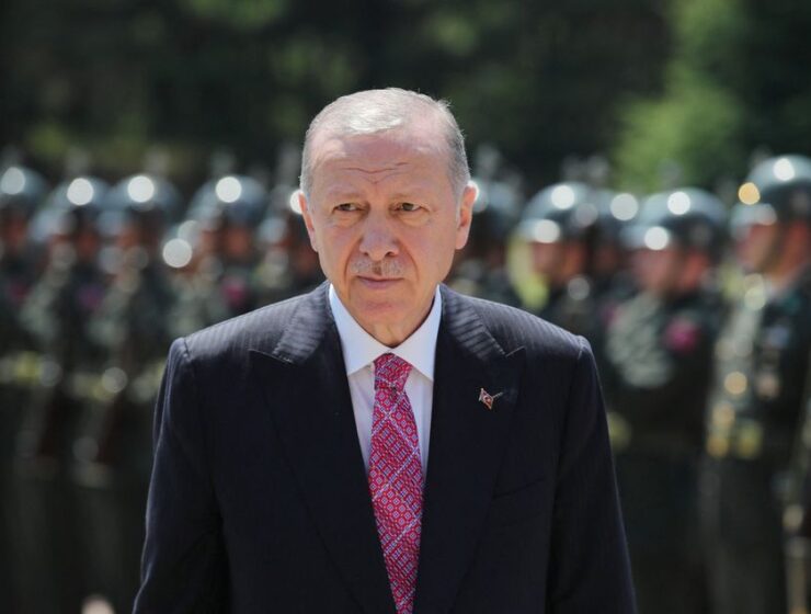 Turkish President Tayyip Erdogan arrives at National Defence University for a graduation ceremony in Istanbul, Turkey July 1, 2022. Presidential Press Office/Handout via REUTERS