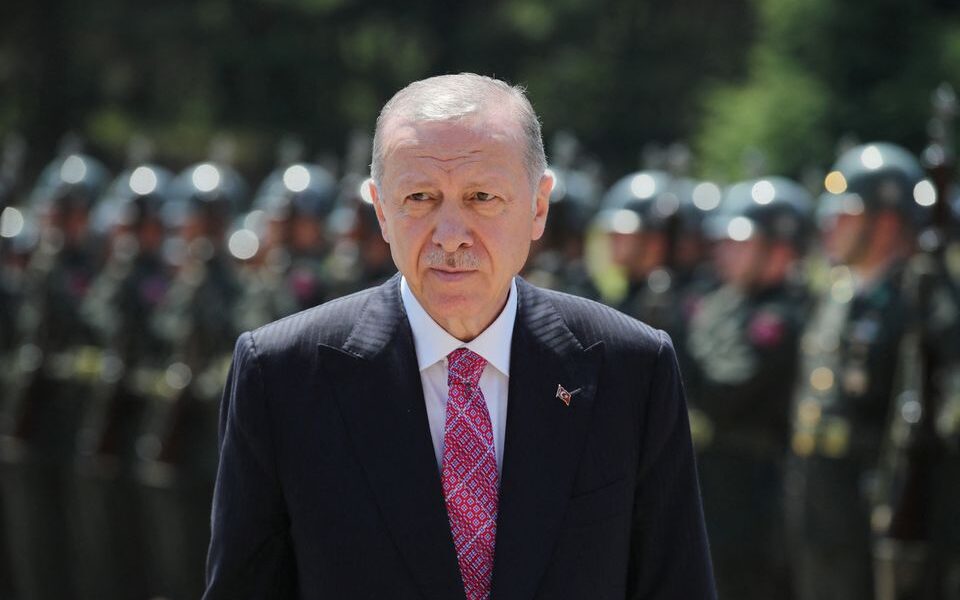 Turkish President Tayyip Erdogan arrives at National Defence University for a graduation ceremony in Istanbul, Turkey July 1, 2022. Presidential Press Office/Handout via REUTERS