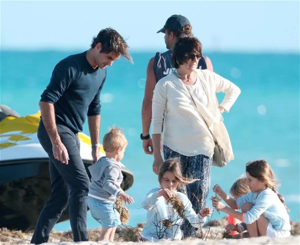 Roger Federer spends quality time with his family during their holiday in Greece