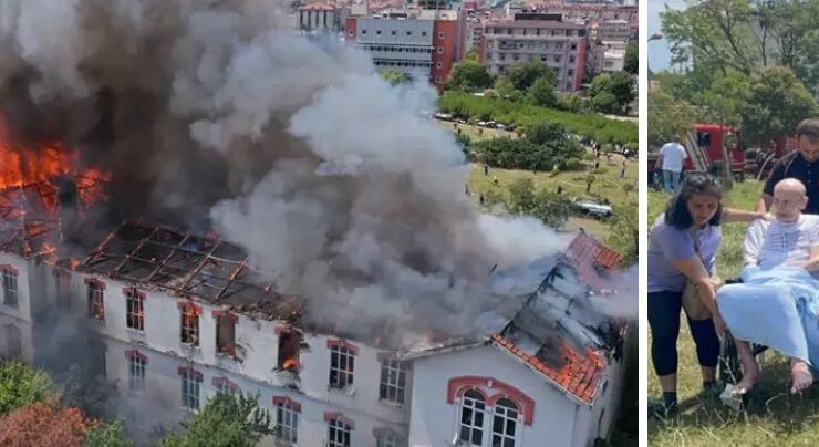 fire greek hospital istanbul
