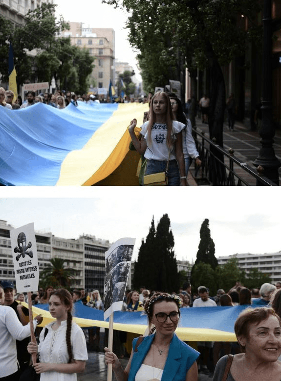 Ukraine Independence Day celebrated in Athens, Greece. 2022