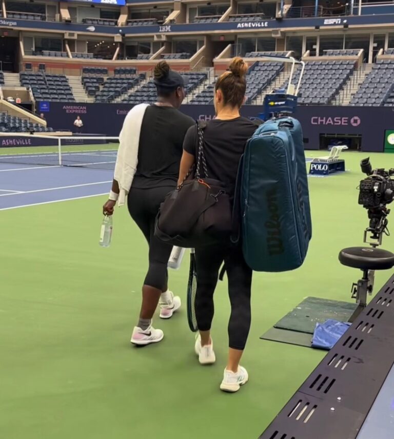 Serena Williams and Maria Sakkari practiced together at the US Open