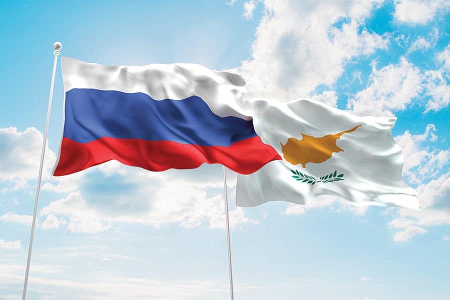 Russian Cyprus Cypriot flags
