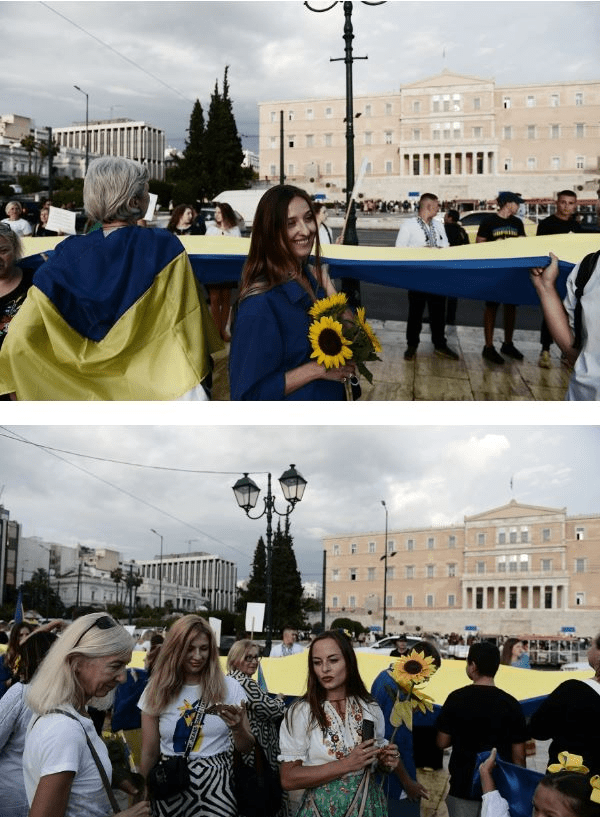 Ukraine Independence Day celebrated in Athens, Greece. 2022