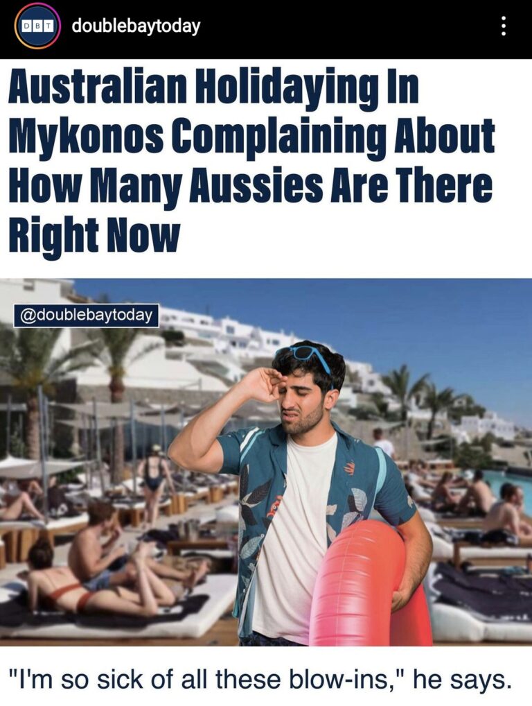 Too many Australians on Mykonos spoil holidays: Tourist complaint