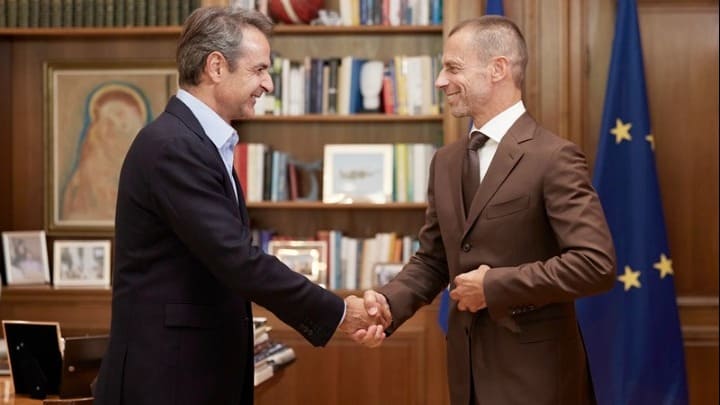 Greek Prime Minister and UEFA President discuss issues affecting Greek football