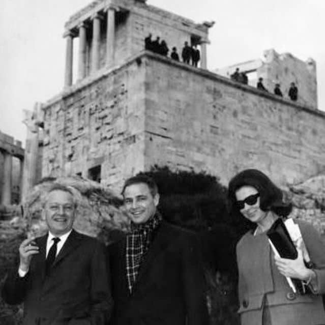 American film star Marlon Brando visits the Parthenon