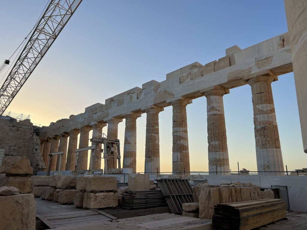 The repair works on the Parthenon continue…… with an extraordinary team of engineers, architects, masons