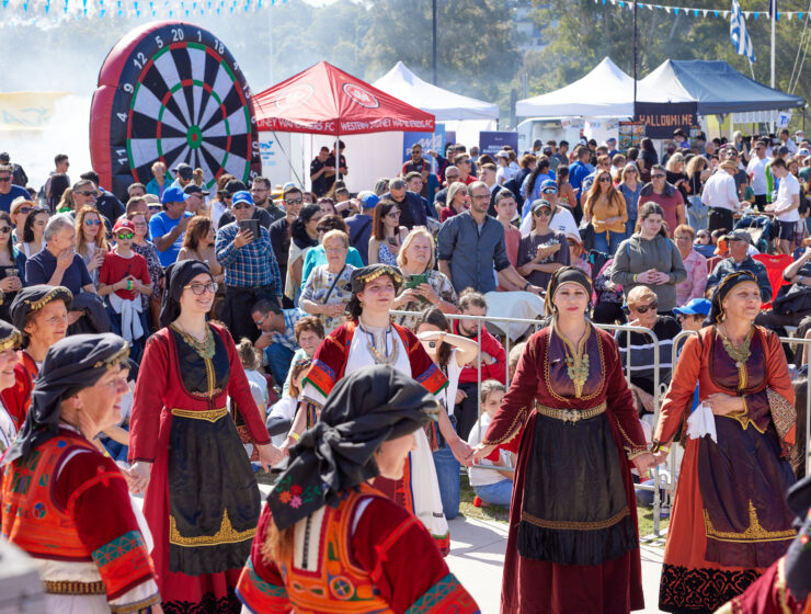 Families enjoying donkey rides at the family-friendly Let's Go Greek Festival Parramatta