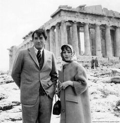 Gregory Peck and Veronique Passani, while visiting the cradle of the Western Civilization