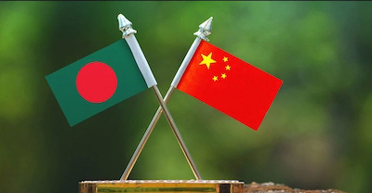 China Chinese Bangladeshi flags