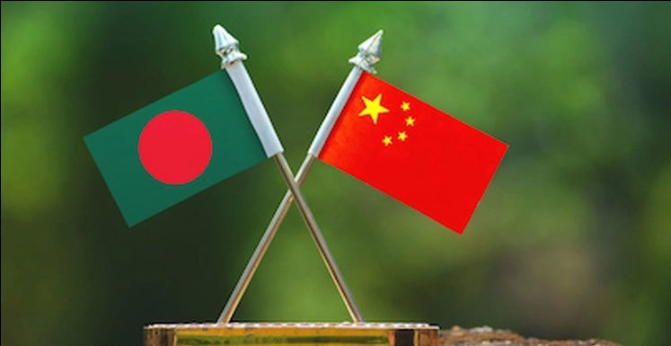 China Chinese Bangladeshi flags