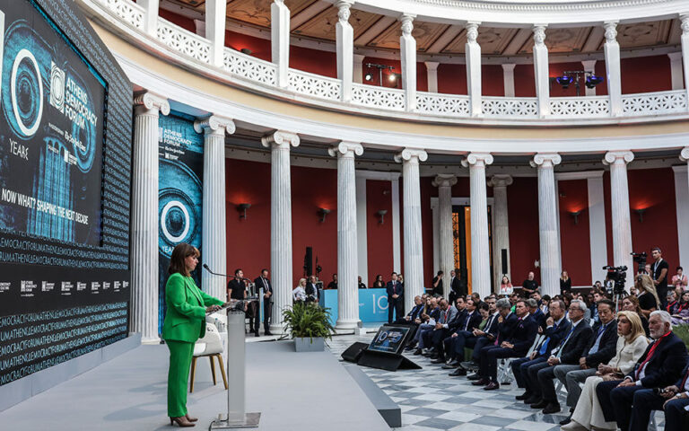 President of the Hellenic Republic inaugurates Athens Democracy Forum; Volodymyr Zelensky among speakers