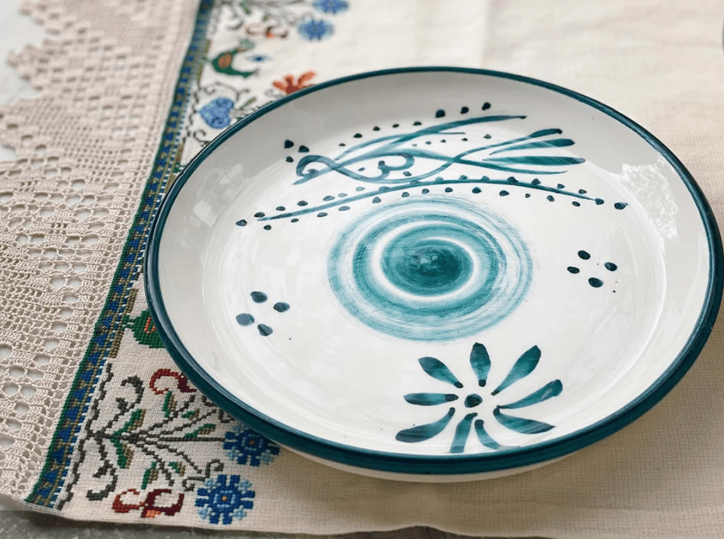 Blue Ceramic Plate Pagoni