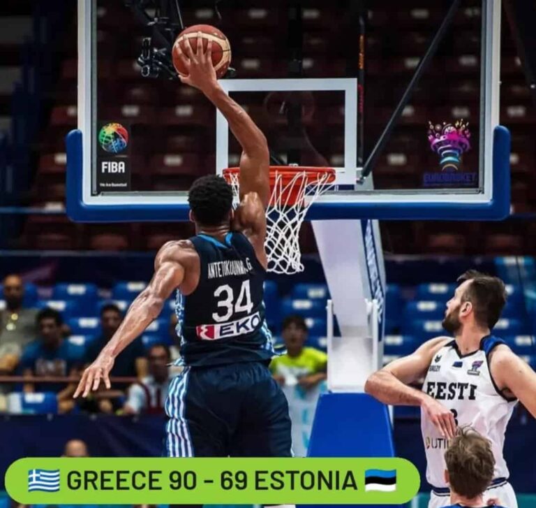 Greece ruthlessly defeated Estonia 90-69 to head into the Last 16