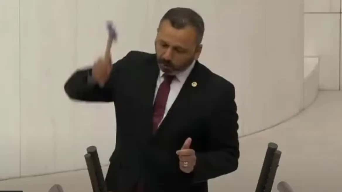 Turkish MP Smashed His Mobile Phone With A In Parliament - SEE The Video