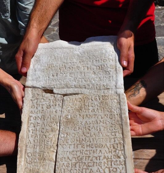 1800 year old marble inscription found in Turkeys Aigai excavations deciphered