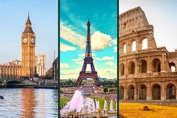 London Paris Rome travel destinations