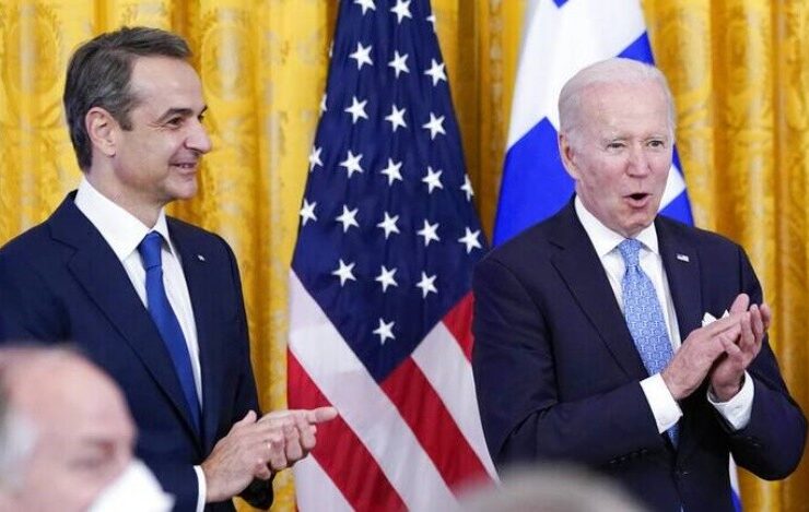 Greek Prime Minister Kyriakos Mitsotakis US President Joe Biden