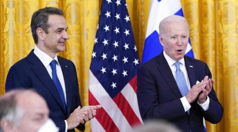 Greek Prime Minister Kyriakos Mitsotakis US President Joe Biden