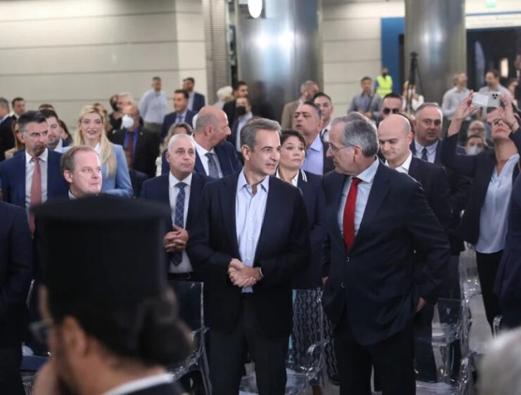 Greek Prime Minister Kyriakos Mitsotakis at inaugeration of new Piraeus metro station - October 10, 2022