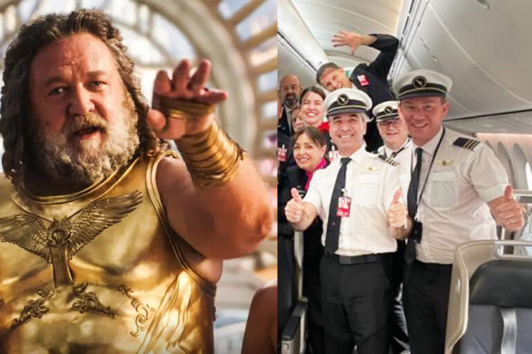 Russell Crowe Zeus tribute to Greek pilot friend Hercules Demirgelis