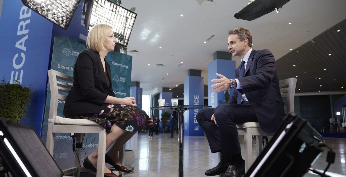 Prime Minister Kyriakos Mitsotakis’ interview on Bloomberg TV, with journalist Francine Lacqua
