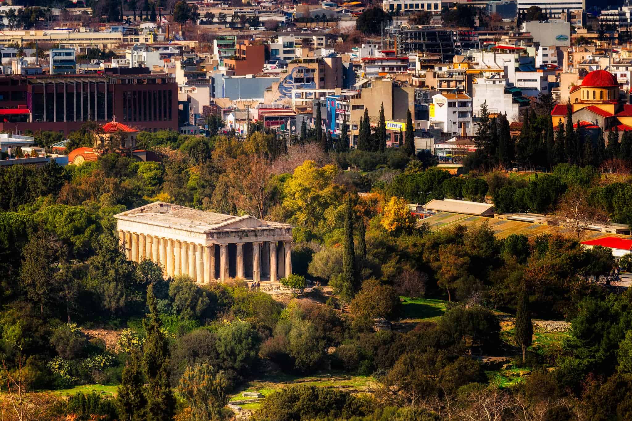 Creator: Nico Trinkhaus The Temple of Hephaestus in Athens green
