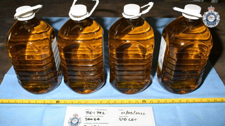 Man charged with allegedly importing 281kg of meth disguised as olive oil in Australia