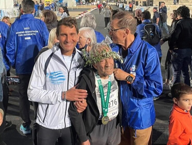 Stelios Prassas 91 years old and he just crossed the finish line of the Athens Marathon