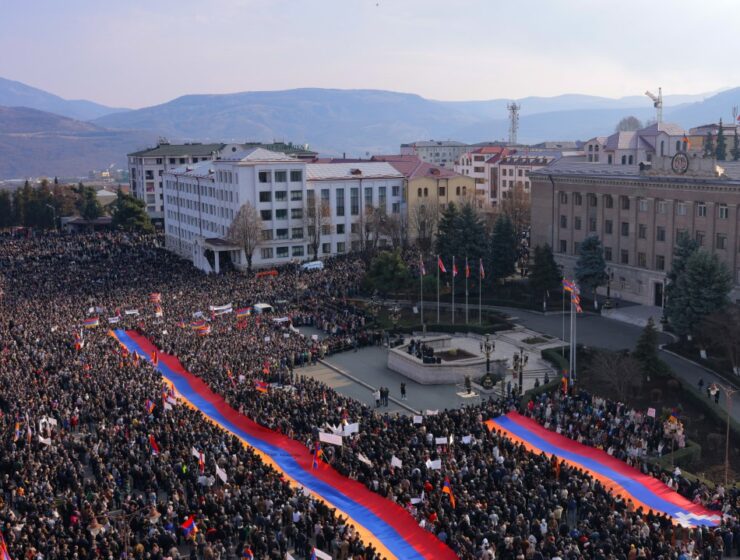 Photo from the rally in Stepanakert on Nagorno-Karabakh December 25 by Edgar Kamalyan.