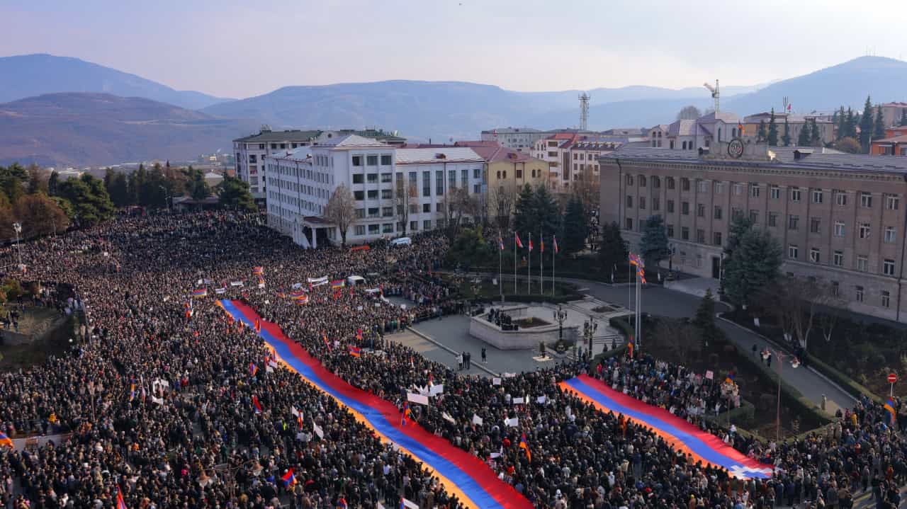 Photo from the rally in Stepanakert on Nagorno-Karabakh December 25 by Edgar Kamalyan.