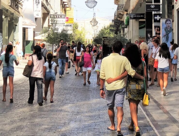 Ermou Street Athens greek population greeks