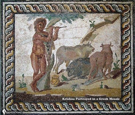 krishna ancient greek mosaic
