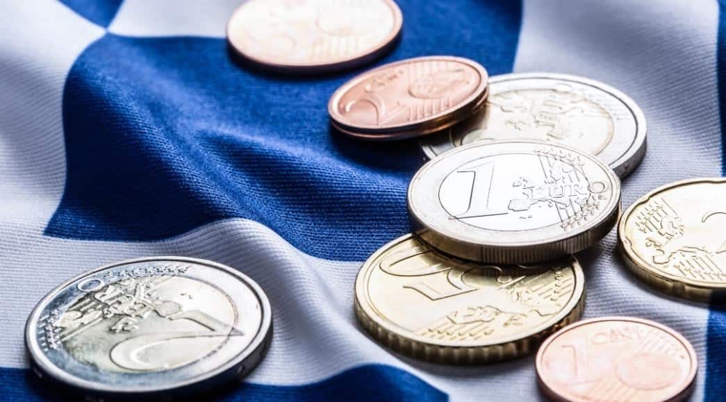 rating minimum wage greece greek flag euros coins flags economy finance economic financial greek economy