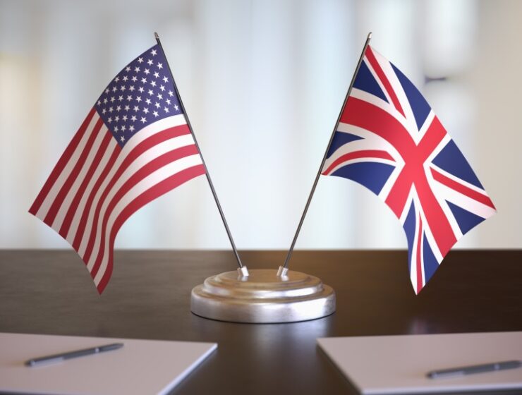 UK British Britain American USA flags