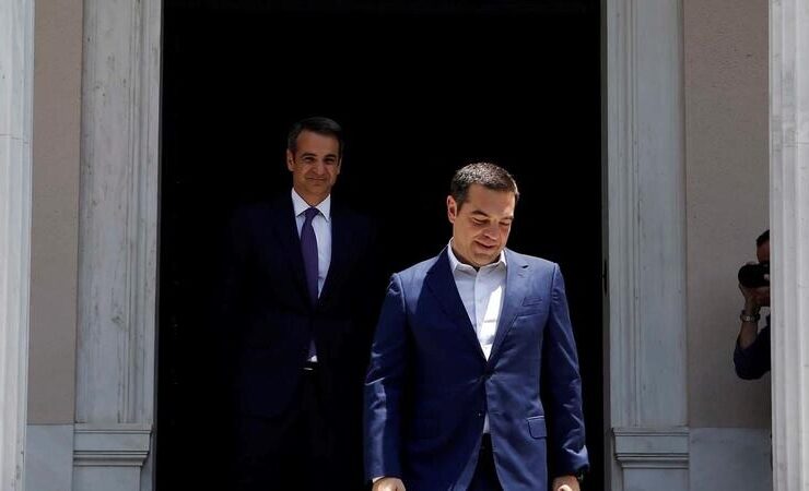 Greek Prime Minister Kyriakos Mitsotakis and Alexis Tsipras New Democracy SYRIZA