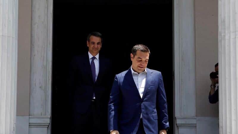 Greek Prime Minister Kyriakos Mitsotakis and Alexis Tsipras New Democracy SYRIZA