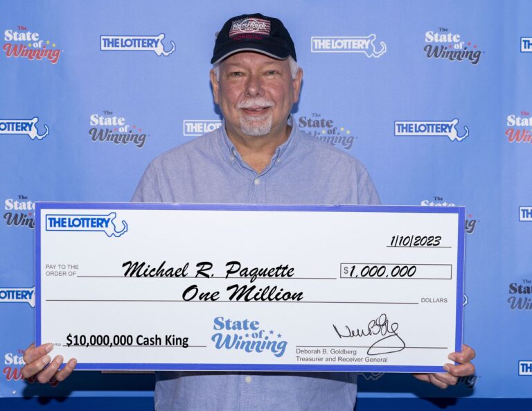 Massachusetts State Lottery winner Michael Paquette won $1 million from a scratch ticket on Jan. 10, 2023. Photo by Massachusetts State Lottery