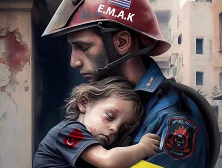 EMAK Greek Rescue Turkish child Turkey earthquake