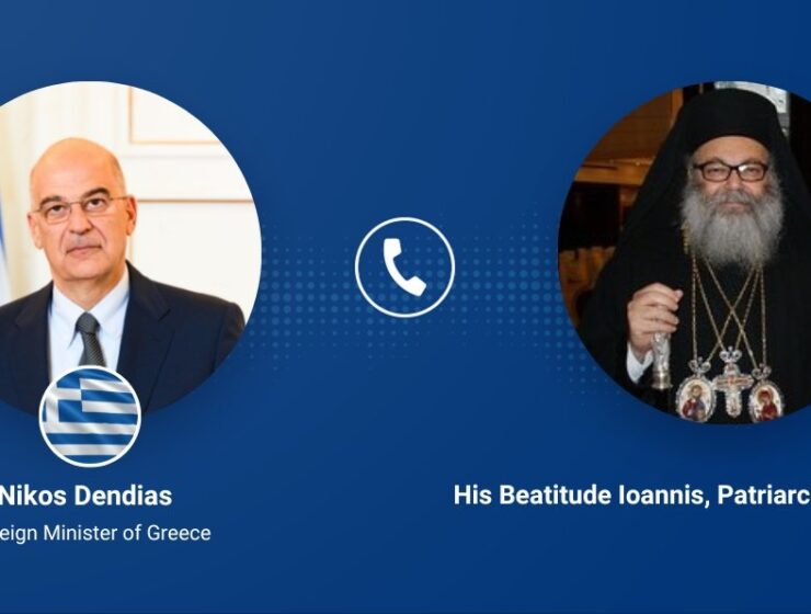 Greek Foreign Minister Nikos Dendias Patriarch of Antioch Ioannis