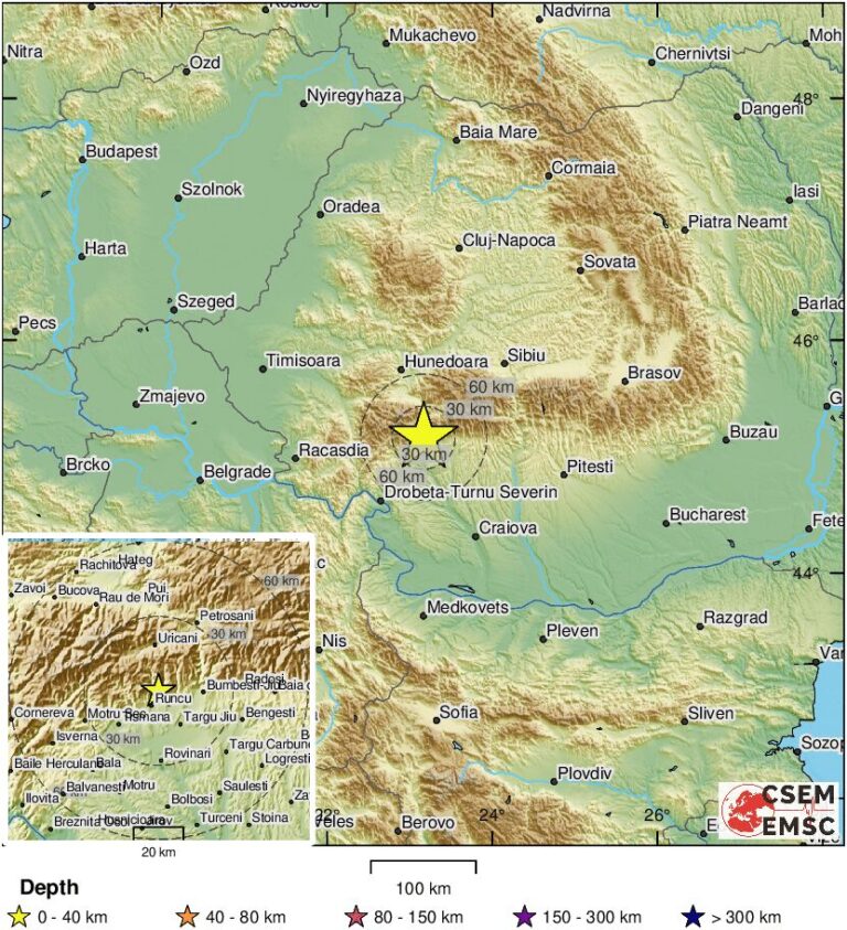 5.7 Richter scale earthquake in Romania felt in Bulgaria, Serbia