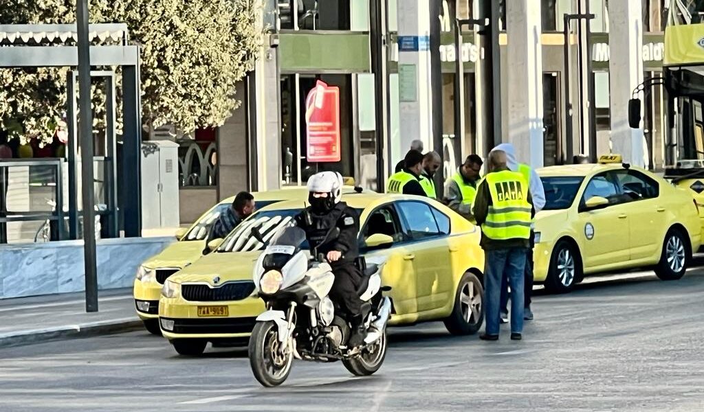 taxi strike syntagma square athens March 23, 2023.