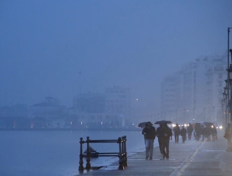 Thessaloniki raining pollution greece
